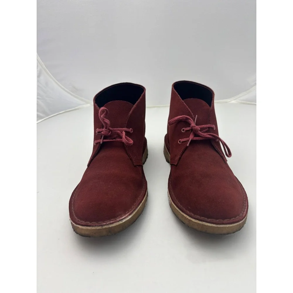 Clarks Desert Boots Burgundy Suede Charles F Stead Chukka Mens 9 26114404
